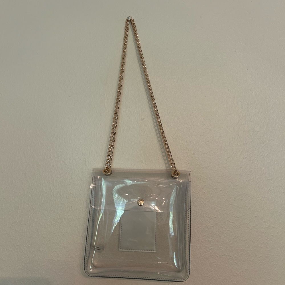 Kendra Scott Clear and Gold Crossbody/Shoulder Bag with Chain Strap